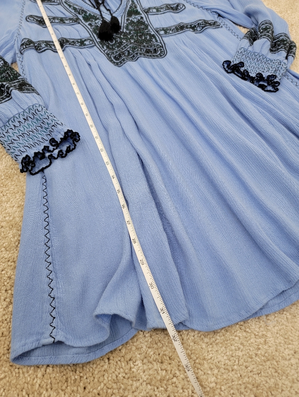 Free People Wind Willow Embroidered Mini Peasant Dress - Picture 8 of 10